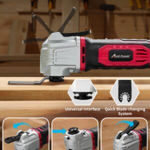 AVID POWER Cordless Oscillating Tool 20V Battery Powered Oscillating Multitool with 2.8° Oscillation Angle, Variable Speed Oscillating Saw w/ 31Pcs Accessories for Scraping/Cutting & Sanding - Red