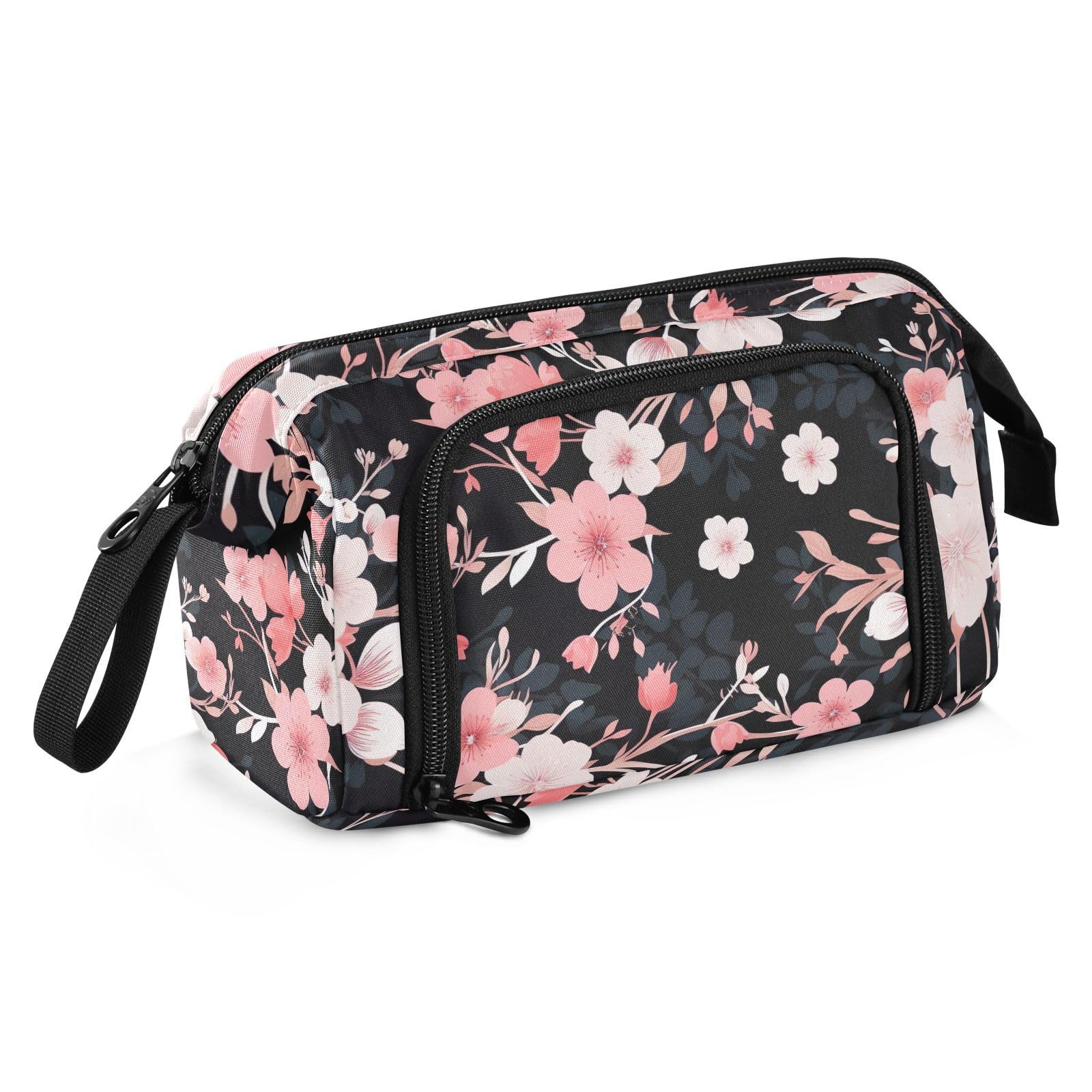 Generic Cherry Blossom Floral Large Pencil Case Pouch Pen Case for Girls Boys Adults Big Capacity Portable Pen Case Bag with Zipper Pencil Cases Pouches for Study Middle School Office College Desk