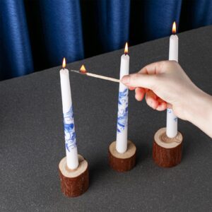 Conelist Chinoiserie Taper Candles Set of 4, 10 Inch Decorative Taper Candles Willow Decor Chinoiserie Room Table Decor for Home Bedroom Wedding Party (Blue and White)