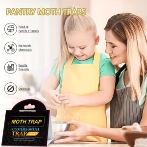 Pantry Moth Glue Traps (8 Packs) Pantry Moth Killer for House Pantry | Non-Toxic and Odorless for Food and Cupboard Moth | Super Strong Glue for Moth Catcher | Black