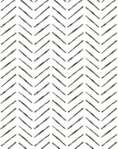 rugreat herringbone peel and stick wallpaper modern contact paper for cabinets stripe wallpaper neutral self adhesive removable wallpaper for bedroom bathroom waterproof black and white 78.8"×17.3"