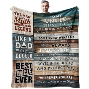 stbyiz uncle gifts from niece blanket 60" x 50" - best gifts for uncle - uncle birthday gifts from nephew - birthday gifts for uncles from kids - great uncle gifts