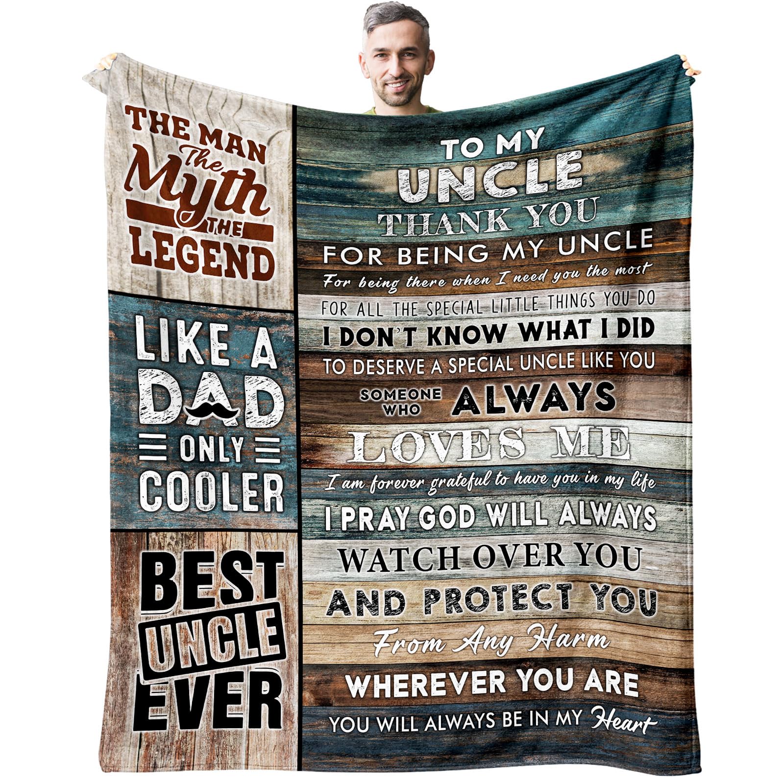 Stbyiz Uncle Gifts from Niece Blanket 60" X 50" - Best Gifts for Uncle - Uncle Birthday Gifts from Nephew - Birthday Gifts for Uncles from Kids - Great Uncle Gifts