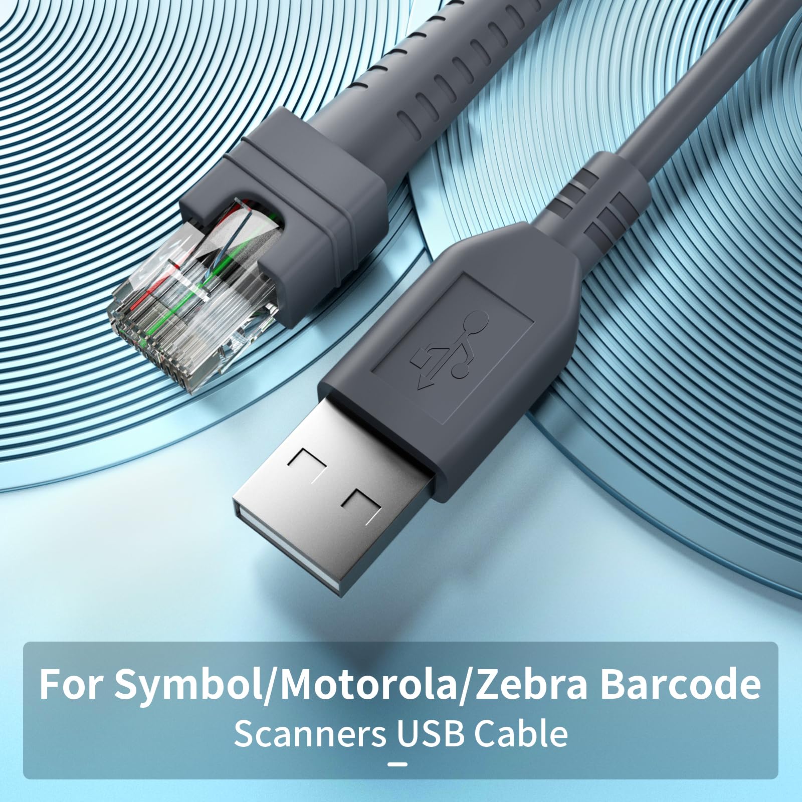 (2PCS) 16.4ft Coiled Scanner Charger Cable for Symbol/Motorola/Zebra DS2208 Cable CBA-U01-S07ZAR LS2208 LS4278 LS3578 DS6878 DS9808 DS4208 DS8108 DS8178 DS9308 DS9908 STB4278 LI4278 DS9208 USB Cable