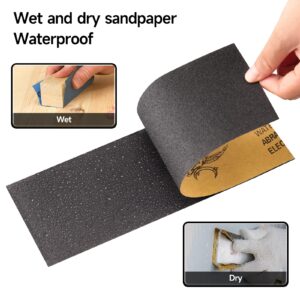 Sandpaper 240 Grit, Wet Dry Sanding Sheets 9 x 3.6 Inch for Wood Furniture Finishing, Metal Sanding and Automotive Polishing,21 -Sheet