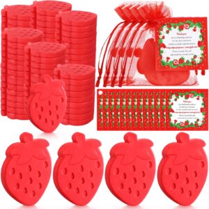 swiffen 50 set strawberry shaped soap baby shower favors for guest 50 scented soap with 50 thank tags and 50 return gift bags for strawberry party supplies