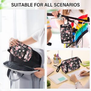 Generic Cherry Blossom Floral Large Pencil Case Pouch Pen Case for Girls Boys Adults Big Capacity Portable Pen Case Bag with Zipper Pencil Cases Pouches for Study Middle School Office College Desk