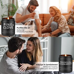 Scented Candles for Men - 4 Pack Scented Candles Gifts for Men, Dad, Boyfriend - 50 Hours Long Burning Soy Candles for Home Scented (Pine/Sandalwood/Patchouli/Oak)