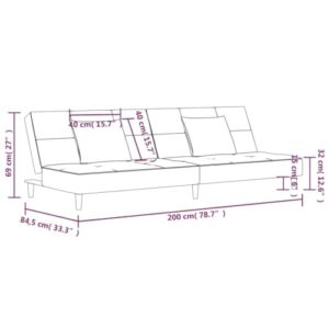 FANCUF The 2-seat Sofa Bed Comes with Two Light Gray Cushions for A Moderns Living Room Sofa Comfort Styles Sofa