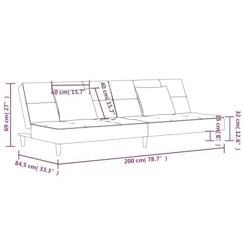 FANCUF The 2-seat Sofa Bed Comes with Two Light Gray Cushions for A Moderns Living Room Sofa Comfort Styles Sofa