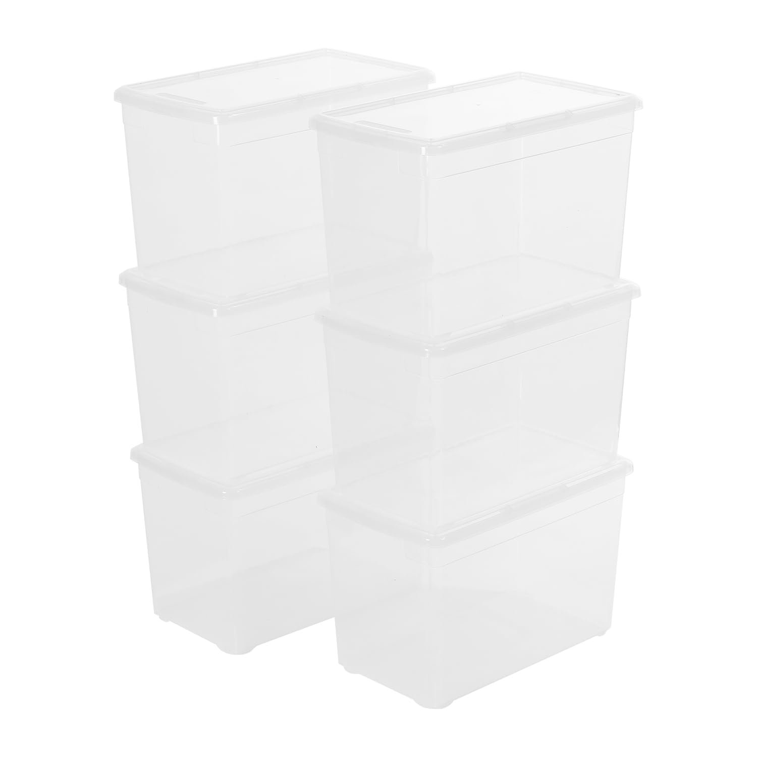 Party Club of America 6 Pack 22 Quart Latching Storage Box,Plastic Storage Bins with Lids Large Plastic Storage Containers With Lids