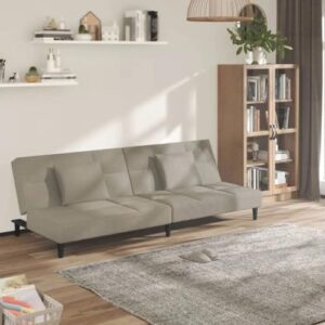 FANCUF The 2-seat Sofa Bed Comes with Two Light Gray Cushions for A Moderns Living Room Sofa Comfort Styles Sofa