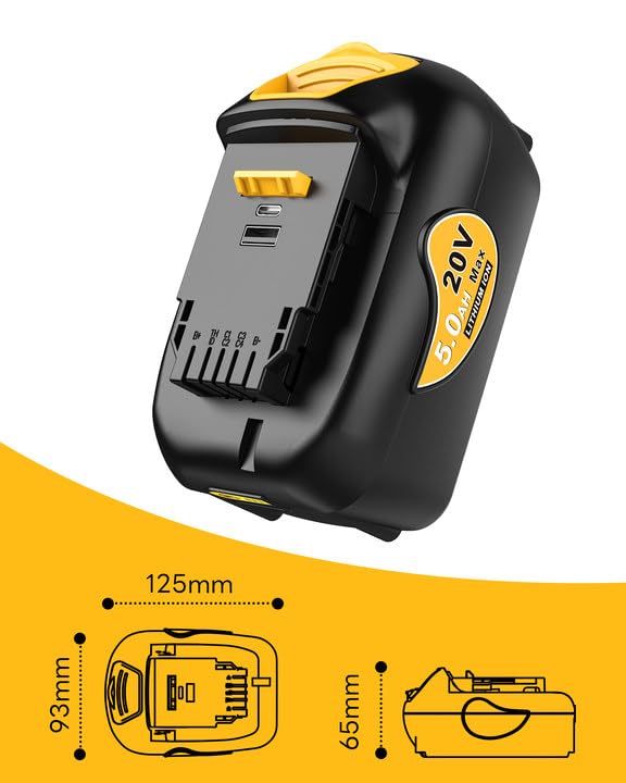 EpicSeren 20v Max Battery 5. 0A Replacement for Dewalt Battery 4Pack, Baterias Compatible with All Dewalt 20v Cordless Power Tool.