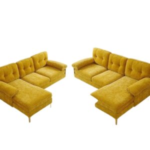 FANCUF Sectional Couch Sleeper Sofa Small L Shape Sofa Couch Living Room Furniture Home, As show