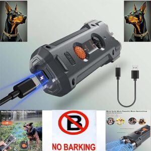 RC Ultrasonic Bark Deterrent |Anti-bark Training Device and Corrector Behavioral |Stop Bad Behavior with LED Lights |1-Year Warranty (Charcoal, New Upgraded)-(6M - 8Years)