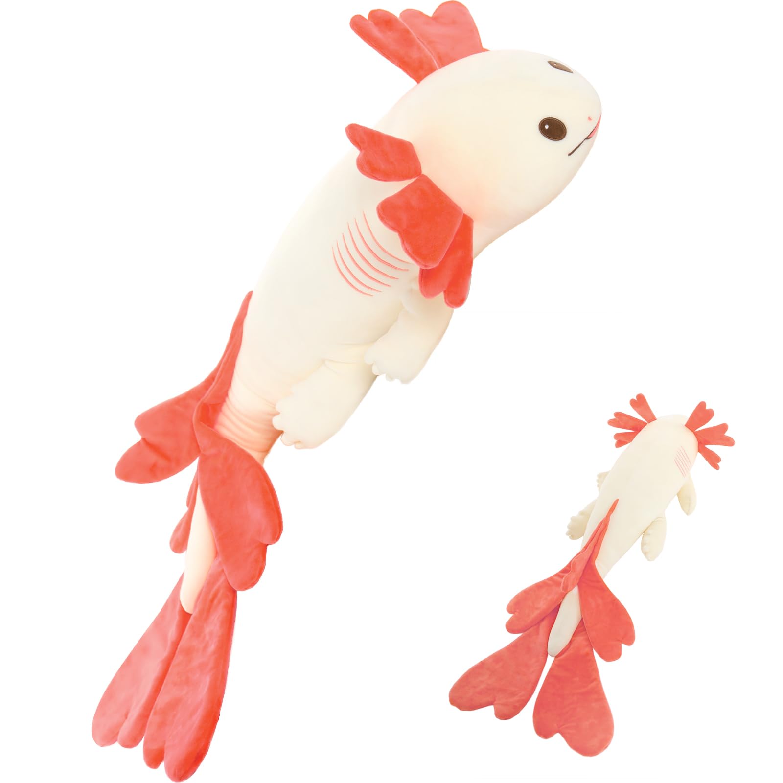 MaoGoLan Large Axolotl Plush Stuffed Animal,Big Axolotl Plush Pillow Toy,Giant Stuffed Axolotl Body Pillow for Holiday Birthday Christmas Day Gift Pink