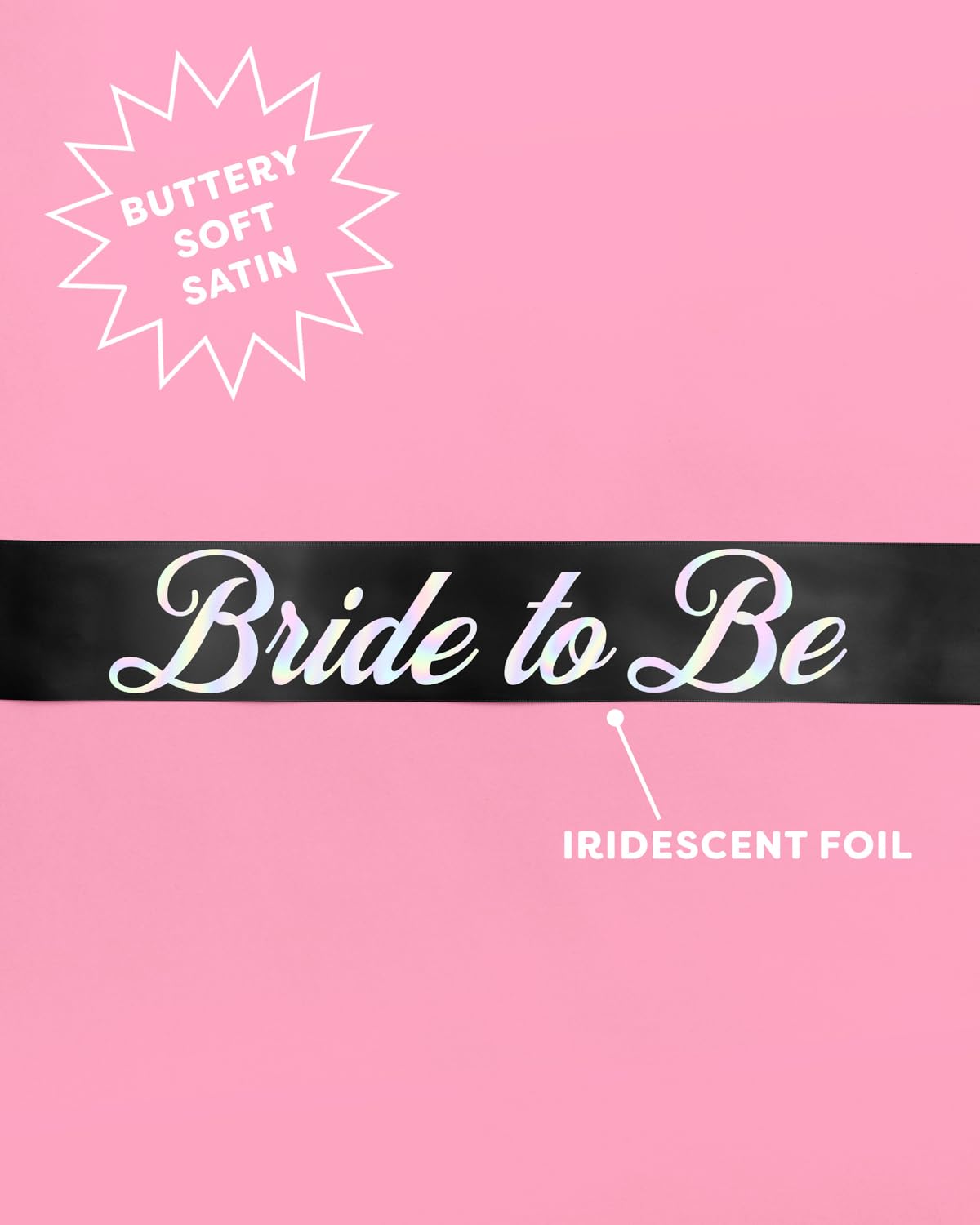 xo, Fetti Black Bride to Be Sash | Bachelorette Party Decorations, Iridescent Bridal Accessory, Bridal Decorations, Engagement Decor