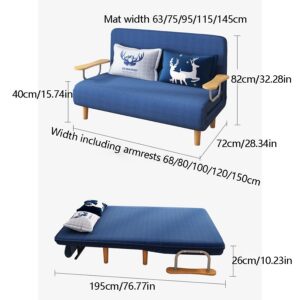 3-in-1 Convertible Sofa Bed Sleeper Chair with Pillow, Folding Versatile Upholstered Armchair,Adjustable Leisure Chaise for Home,Office (Color : D, Size : 100cm)