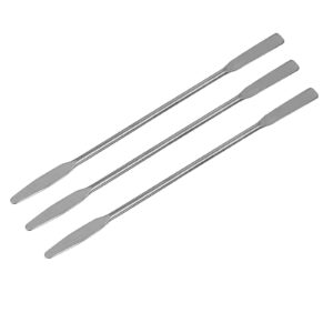 3 pcs lab spatula stainless steel, mini spatula metal, laboratory mini double-ended spatula, lab mini double ended spatula, micro spatula, semi-micro shovel tapered arrow end flat ends