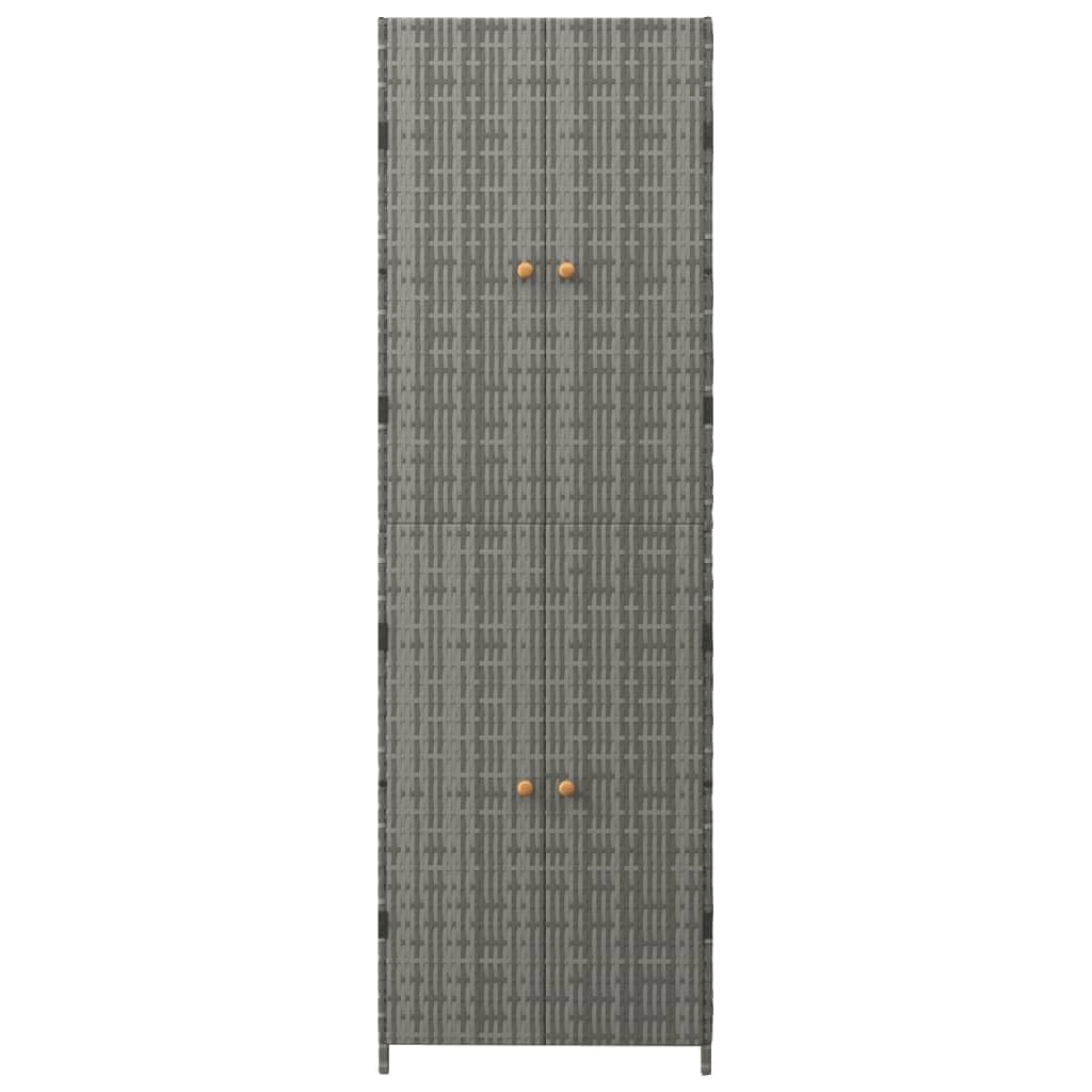 loibinfen Poly Rattan Garden Storage Cabinet, Patio Storage Cabinet, Outdoor Patio Wicker Storage Unit for Outdoor Cushions, Pool Tools and Garden Tools, Gray 23.2"x15.7"x70.9" Poly Rattan