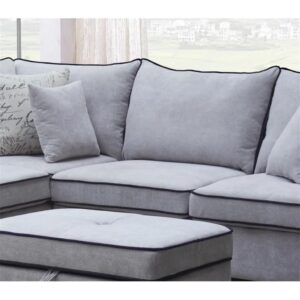 FANCUF Light Gray Fabric Sectional Sofa with Left-Facing Chaise and Storage Ottoman