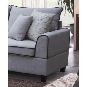 FANCUF Light Gray Fabric Sectional Sofa with Left-Facing Chaise and Storage Ottoman