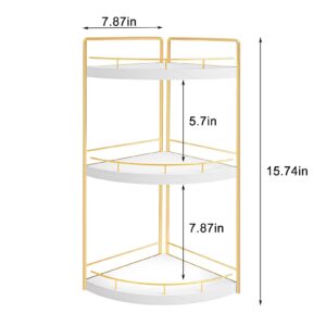 BSTSLL 3 Tier Bathroom Organizer Countertop,Corner Bathroom Counter Organizer,Gold Bathroom Countertop Organizer,for Skincare Product, Kitchen, Bedroom,Vanity Organizer