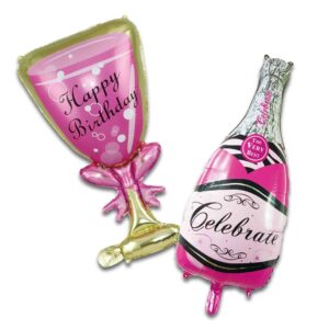 champagne bottle and goblet balloon set,champagne bottle balloon, alcohol balloons, wine balloons, champagne party decorations,large champagne balloons for graduation birthday wedding fun party