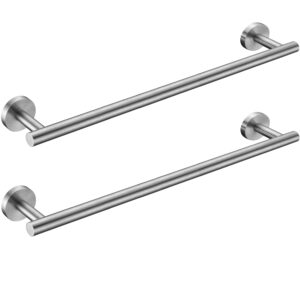 nolimas brushed nickel bath towel bar single bars towel rack rod classic wall mounted sus304 stainless steel toilet kitchen bathroom towel holder towel shelf single layer,24 inches-2 pack