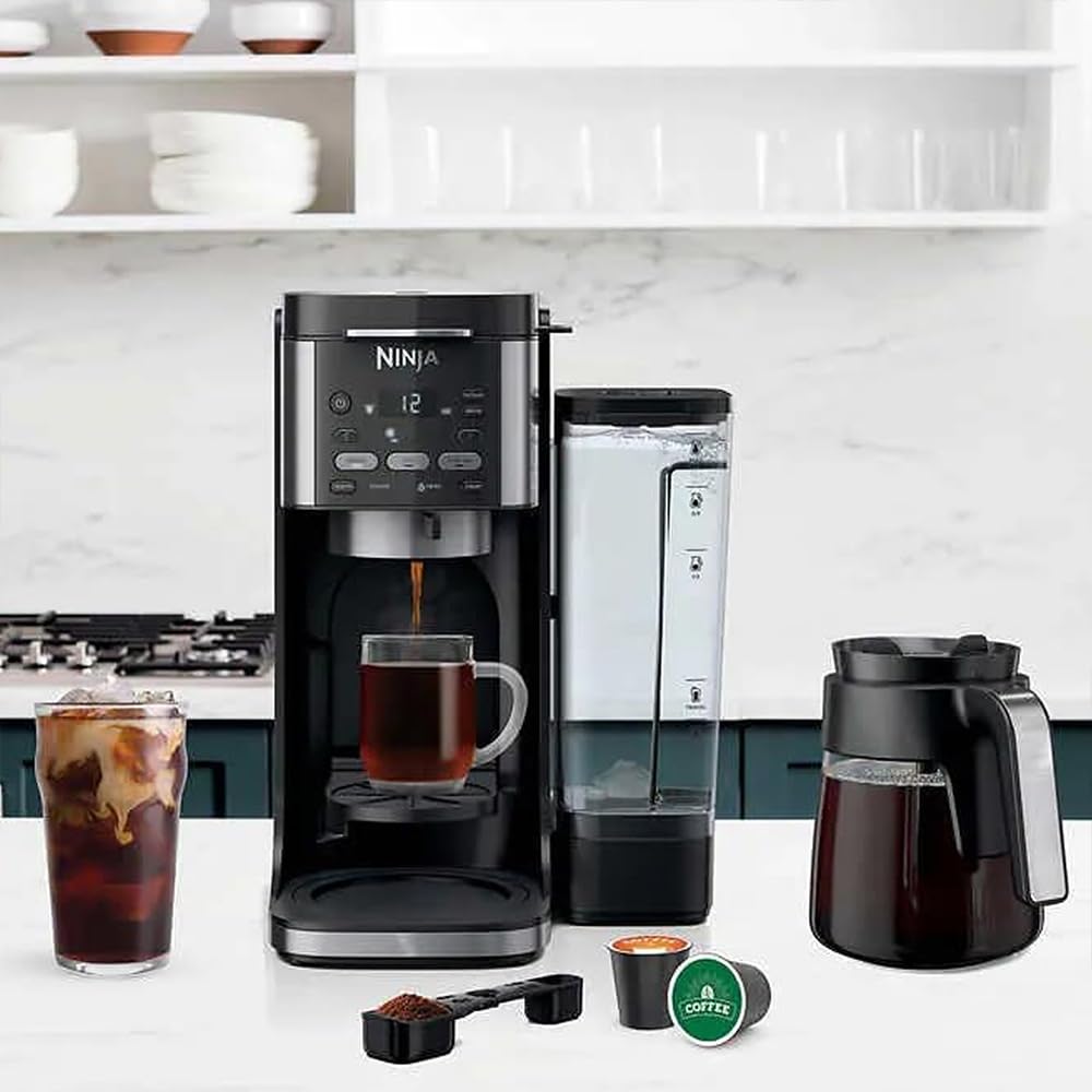 Ninja CFP105 DualBrew Hot & Iced Coffee Maker Black (Renewed) Bundle with 2 YR CPS Enhanced Protection Pack