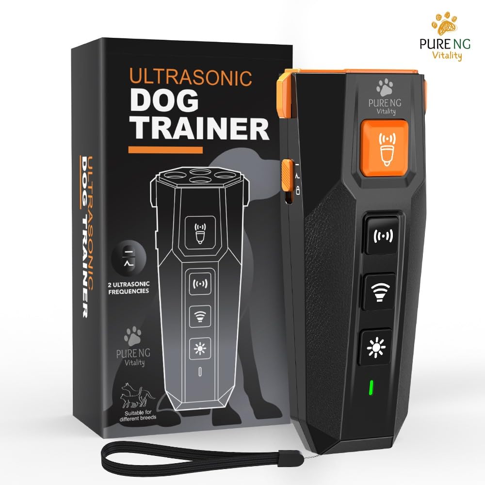 pureng PNG Dog Bark Deterrent Device | Anti Barking Device for Dogs | Dog Training & Behavior Aids | Ultrasonic Bark Stopper with LED Flashlight | Dog Whistle to Stop Barking Neighbors Dog