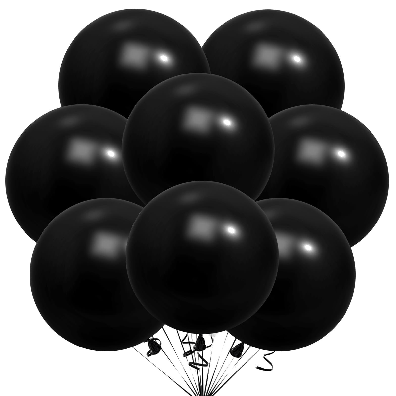 30pcs 18 inch big black balloons Latex Large Round Helium Balloons for Christmas Thanksgiving Baby Shower Wedding Birthday Father's Day Party Decorations