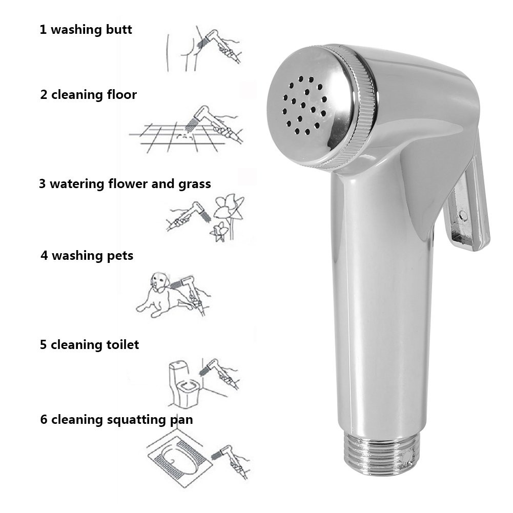 Handheld Toilet Bidet Sprayer ABS MultiFunctional Gentle Spray, Suitable for Women, Floor, Toilet, Pet Dogs