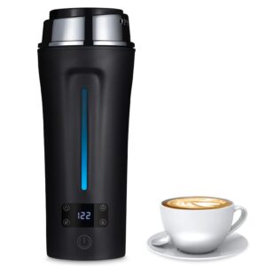 portable electric kettle for travel 110-240v auto, portable kettle with lcd display, 4 temperature settings, 4 colors led, 350ml & 304 stainless steel