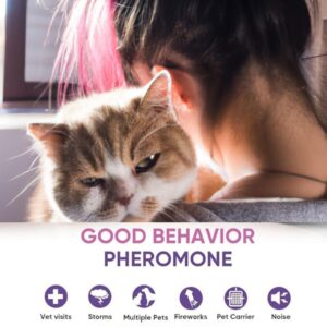 Advanced Pheromone Cat Calming Diffuser - Plug-in & Refill Combo ( 30 Day Starter Kit) for Serene Homes. Minimize Stress, Scratching, anxiety, and Spraying - Ideal for Single & Multi-cat homes.