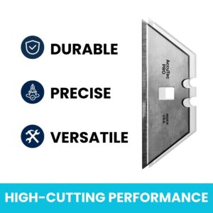 Accutec Pro Infinity Carbon Steel Utility Blades - 5-Pack - .025" Thick, 2-Notch Double Edge, SmartCoat Tech, Multi-Industry Use - USA Made - APBL-8007