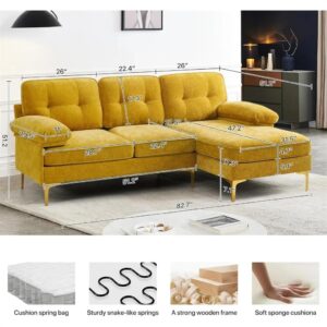 FANCUF Sectional Couch Sleeper Sofa Small L Shape Sofa Couch Living Room Furniture Home, As show