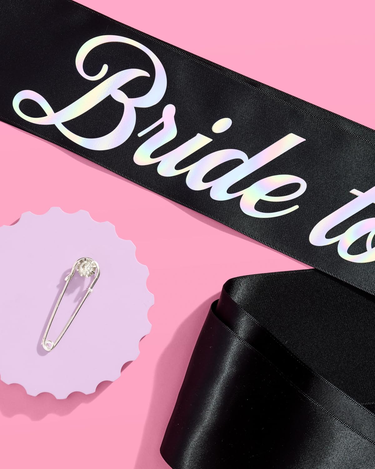 xo, Fetti Black Bride to Be Sash | Bachelorette Party Decorations, Iridescent Bridal Accessory, Bridal Decorations, Engagement Decor