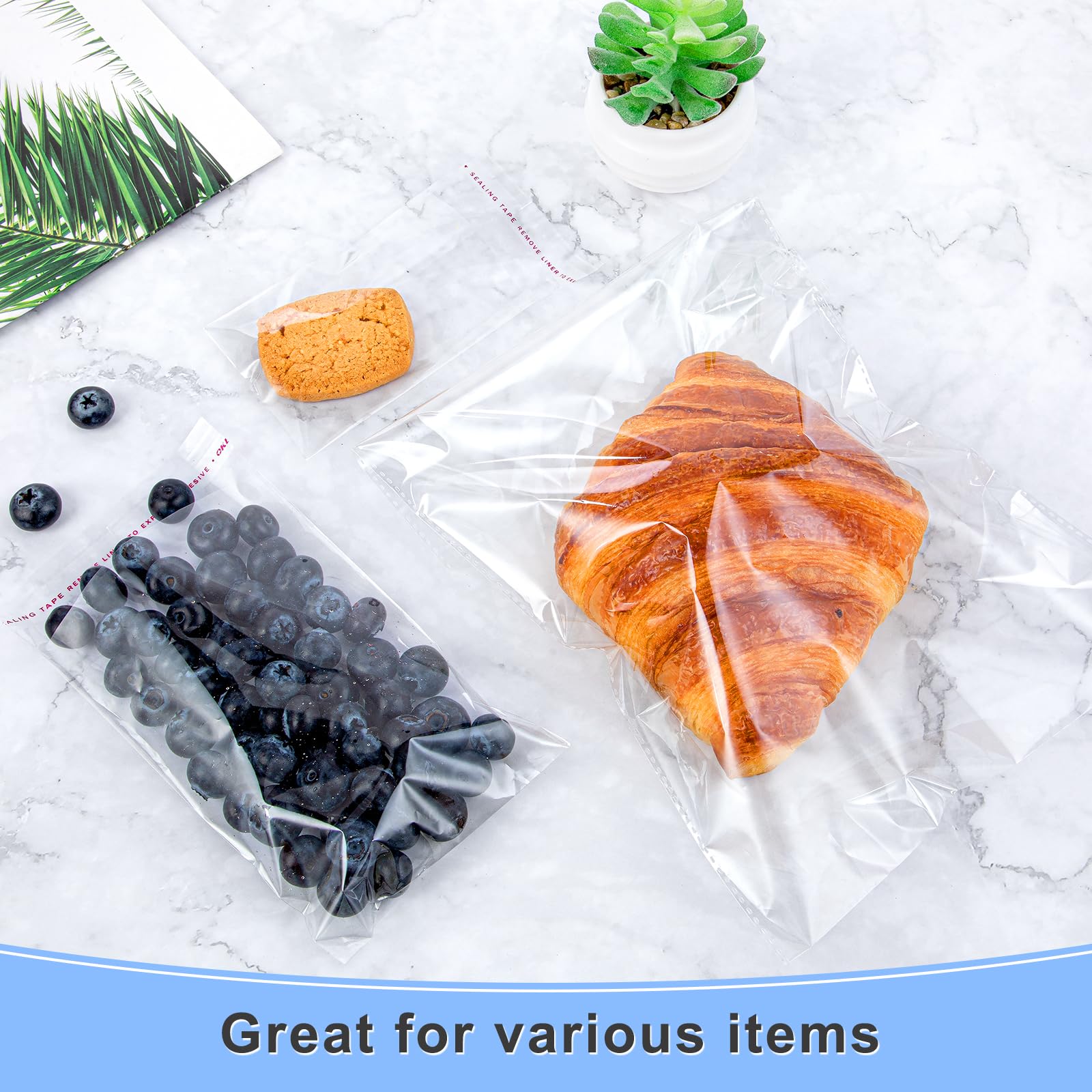 150 Pcs Self Sealing Cellophane Bags with 3 Sizes 3x4, 4x6, 6x9 inches. Cellophane Treat Bags Self Adhesive Cookie Bags, Sandwich Bags, Resealable Cellophane Bag for Packaging.