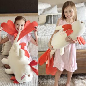 MaoGoLan Large Axolotl Plush Stuffed Animal,Big Axolotl Plush Pillow Toy,Giant Stuffed Axolotl Body Pillow for Holiday Birthday Christmas Day Gift Pink