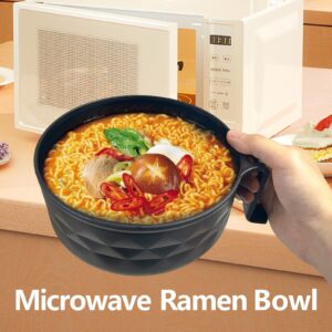 YEINLAN Ramen Bowl Set，Microwave Ramen Cooker Instant Noodles Bowl with Chopsticks Spoon Phone Holder,Rapid Ramen Noodle Bowl, College Dorm Room Essentials Dishwasher-Safe