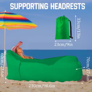 DERJLY Inflatable Lounger Air Sofa: Outdoor Camping Beach Chair - Portable Couch Hammock with Travel Pouch Ground Pegs & 2 Pockets