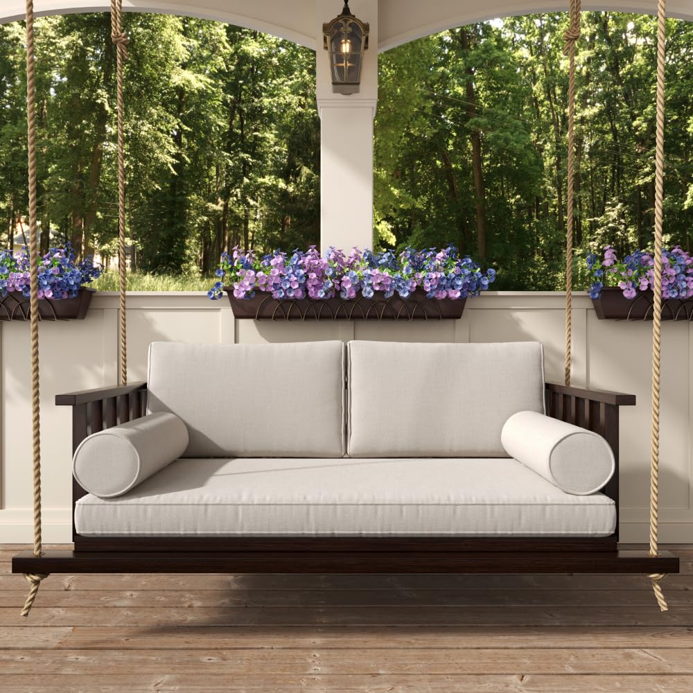 Live Casual The Madison Steel Daybed Porch Swing with Included Outdoor Cushion Set