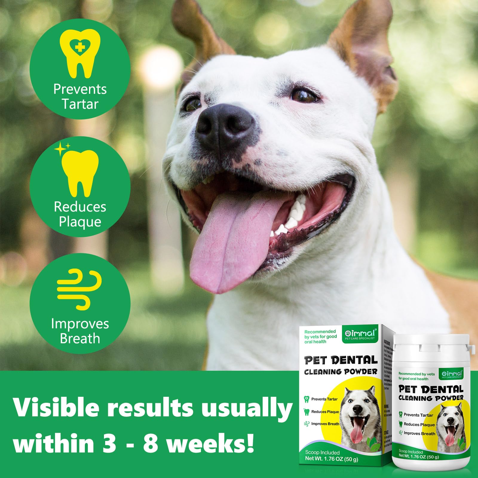 DXFFJKVG Dog Dental Powder, Dental Care for Dog Teeth Breath Freshener, Plaque & Bad Breath Off Powder Dog - Helps Dental Health for Small, Medium and Large Dog - 50g 2 Pack