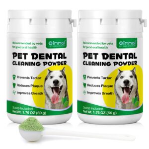 dxffjkvg dog dental powder, dental care for dog teeth breath freshener, plaque & bad breath off powder dog - helps dental health for small, medium and large dog - 50g 2 pack