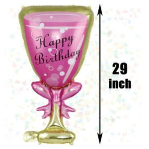 Champagne Bottle and Goblet Balloon Set,Champagne Bottle Balloon, Alcohol Balloons, Wine Balloons, Champagne Party Decorations,Large Champagne Balloons for Graduation Birthday Wedding Fun Party