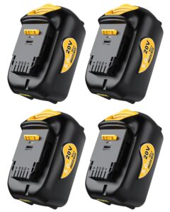 epicseren 20v max battery 5. 0a replacement for dewalt battery 4pack, baterias compatible with all dewalt 20v cordless power tool.