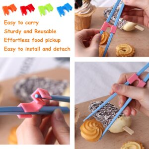 5 Pairs Reusable Chopsticks Holder Non Slippery Chopsticks Helper for Replaceable Practice Chopsticks Heat Resistant for Many Age, Kids, Adult, Beginner, Trainers or Learner (Multi Color)