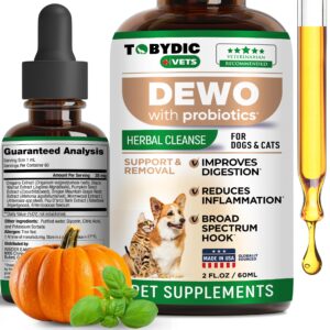 tobydic broad spectrum herbal medicine with probiotic for cats & dogs - prevention & treatment helps to remove toxins and parasites -medication & supplement drops - made in usa