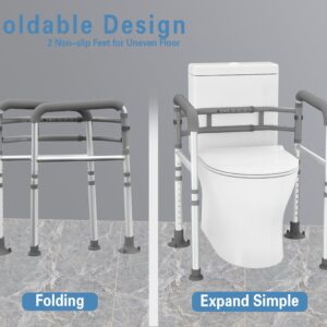 Delog Toilet Safety Rails 350 lb - Adjustable Toilet Safety Frame & Rails, Toilet Safety Rail for Elderly Adults, Toilet Handles for Seniors, Toilet Bars for Elderly & Handicap